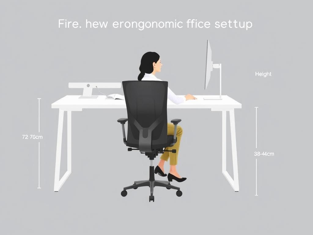 Ergonomische Arbeitsplatzgestaltung mit modernen Büromöbeln und korrekten Höheneinstellungen