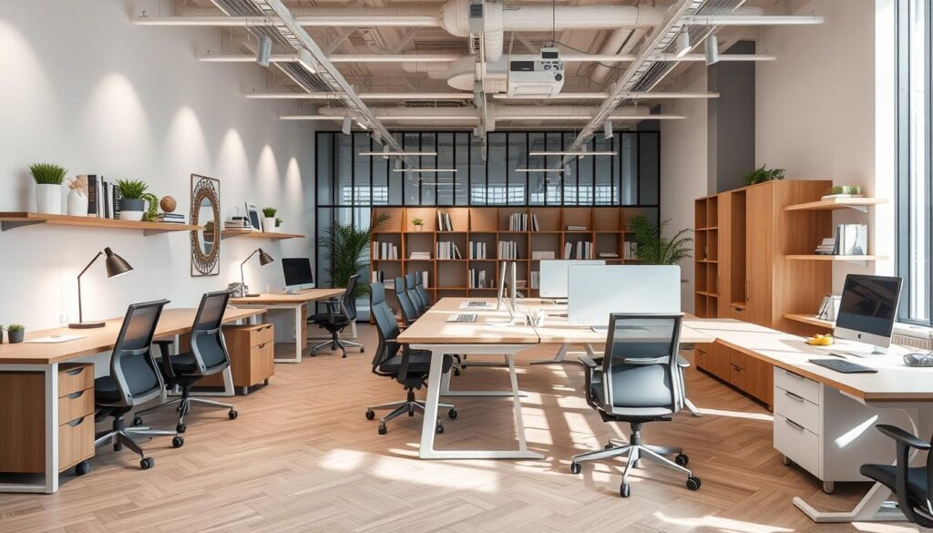 Harmonische Kombination aus Design und Funktionalität bei modernen Büromöbeln