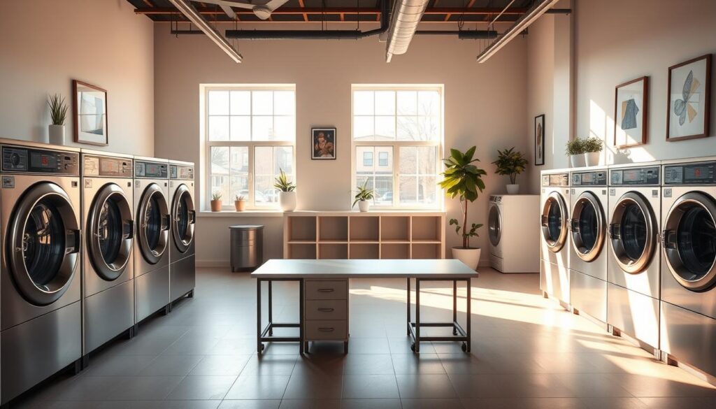 Moderne Ausstattung Waschsalon