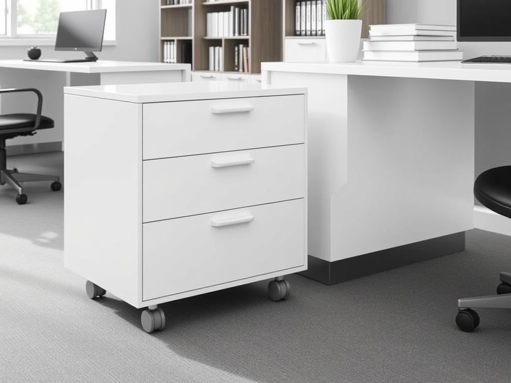 Moderner Rollcontainer als praktische Ergänzung zu modernen Büromöbeln Moderner Rollcontainer als praktische Ergänzung zu modernen Büromöbeln